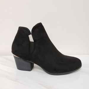 New Black Faux Suede Booties Women's Sizes